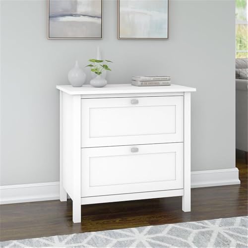 Scranton & Co Broadview 2 Drawer File Cabinet, Pure White Finish, 31W x 20D x 30H, Contemporary Home Office Storage with Smooth-Glide Drawers, Legal/Letter/A4 Filing