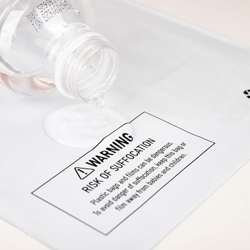 HouseLabels - 1,000 count - 7.5x10.5 inch (Size #2) Strong, Tearproof White Returnable Poly Mailers with Suffocation Warning and a Second Adhesive Strip which Creates a New Closure for Return Shipping