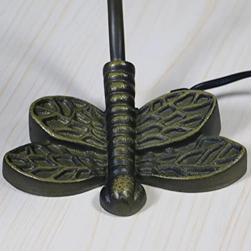 Banker Lamp Tiffany Desk Lamp Green Orange Dragonfly Stained Glass Desk Lamp, Adjustable Top Luxury Memory Piano Lamp, for Library Use