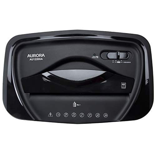 Aurora 12-Sheet Crosscut Paper and Credit Card Shredder with 5.2 gal Wastebasket