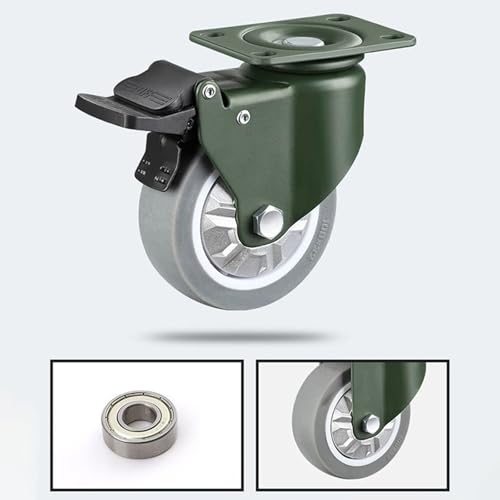 Mavvilo Heavy-Duty 3-Inch Furniture Casters - Industrial Wheels for Trolleys Steel Bracket Lockable Design Durable Ideal for Furniture Legs and Heavy Loads,Swivel Wheel-4In