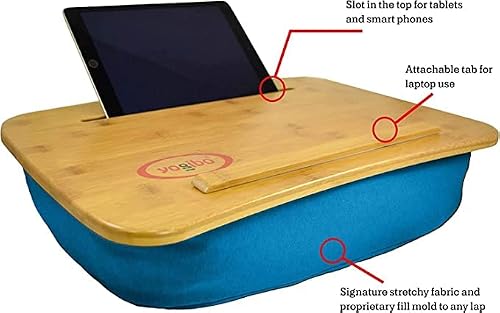 Yogibo Traybo 2.0 Lap Desk, Bamboo Top Lap Desk With Pillow for Laptop Built in Slot for Tablet or Phone, Lap Pad for Working, Reading, Writing, Lap Board, Purple