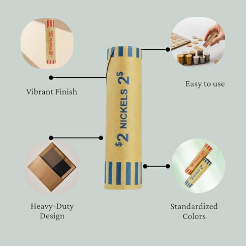 512 Assorted Coin Wrappers,Coin Rolls for Quarters Pennies Nickels Dimes