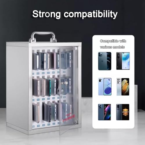Mavcobo Pocket Chart Storage Locker Box12/24 Slots Cell Phone Cabinet Wall-Mounted Cell Phones Storage Cabinet for Classroom Office Gym(12 Slots)