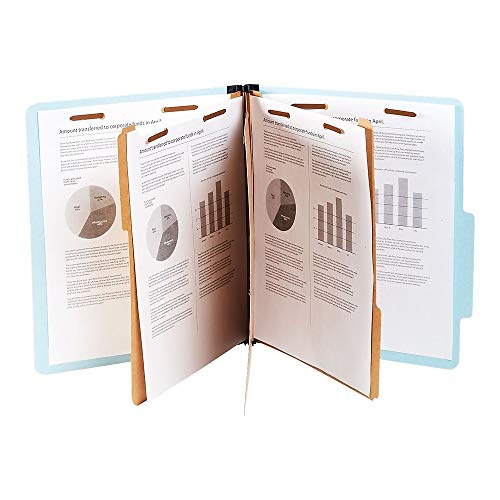 Staples Pressboard Classification Folder, Letter, 3-Div, Light Blue