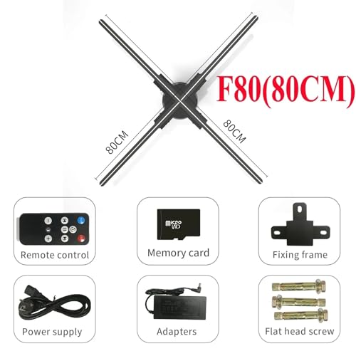 42-100CM 3D Fan Hologram Projector WiFi Display Advertising Logo Light Led Sign Holographic Lamp Three-Dimensional Projectors(80cm)