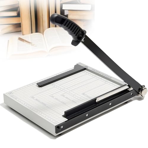 A4 Paper Cutter, 12 Inch Cut Length Manual Guillotine Paper Trimmer with Safety Guard and Blade Lock，10 Sheets for Paper Photo Picture Card