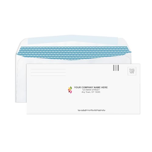 Aimoh 500#9 Custom Printed Courtesy Reply Mail Gummed Security Envelopes - Personalized with Logo and/or Return Address - Gummed Closure, 3-7/8 x 8-7/8 Inches, 500 Count (7-30128-500)