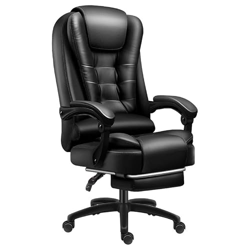 UOPYNE Executive Office Chair, Gaming Chair, Ergonomic Heavy Duty Design with Footrest and Lumbar Support, Large Size Cushion High Back Office Chair, Big and Tall Gaming Computer Chair for Aldult