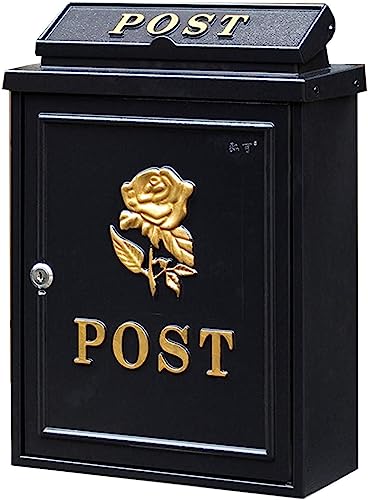JYDQM Suggestion Box Business Drop Boxes Donation Box Vintage Wall Mount Mailbox, Rust-Proof Locking Large Mail Box for Outdoor, Office Comment Letter Deposit Post Box with Keys (Color : C)