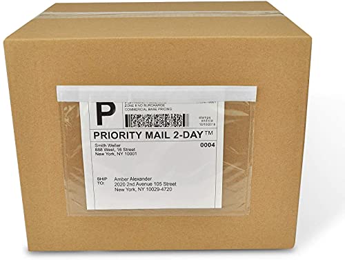 Immuson 2000 7.5" x 5.5" Clear Adhesive Top Loading Packing List, Label Envelopes Pouches (2000 Bags)