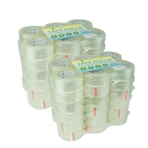 LIMELINEN Packing Tape for Moving, Packaging, Shipping - 72 Rolls - Clear - Heavy Duty Sealing Adhesive - 1.8 inch Wide, 2.7mil Thick, 110 Yards (7,920 Total Yards)