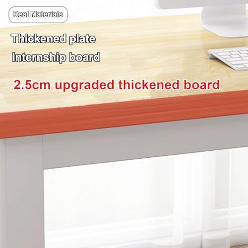 Versatile Home Office Desk 120*60Cm Computer&Gaming Table With Easy Assembly Rounded Corners Silent Foot Pads Teak Finish Perfect Workbench For Remote Work&Study,Teak-140*70cm/55.1*27.5in