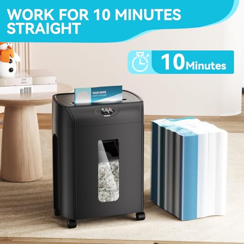 15-Sheet Cross-Cut Paper Shredder, P-4 Security, Auto Start/Stop, Overload Protection, Shredders Machine for Home and Office, Shredder CD/Credit Card, 4.76 Gallons