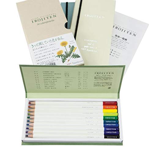 Tombow 51525 Irojiten Colored Pencil Dictionary Set, Rainforest, Set of 30. Beautifully Crafted Wax-Based Colored Pencils with Enamel Finish