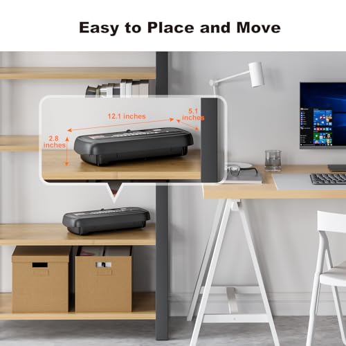 Bonsaii 6-Sheet Small Strip Cut Paper Shredder for Home,Without Basket