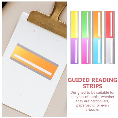 Reading Tracker 40pcs Colorful Reading Guide Strips Sentence Highlight Bookmark Tracking Tools