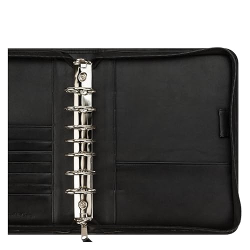 FranklinCovey - FC Basics Ring-Bound Binder for FranklinCovey Planners | Simulated Leather - Zipper Binder (Classic, Black)