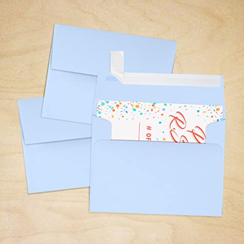 LUXPaper A2 Invitation Envelopes | Peel & Press | 4 3/8" x 5 3/4" | Baby Blue | 80lb. Text | 1,000 Qty