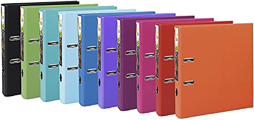 Exacompta Prem'Touch PP Lever Arch File, A4 Maxi, 50 mm Spine - Assorted Colours, Pack of 10