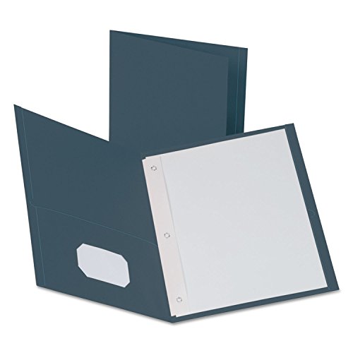 Oxford 57738 Twin Pocket Folders,w/Fstnrs,11-Inch x8-1/2-Inch,25/BX,Dark Blue