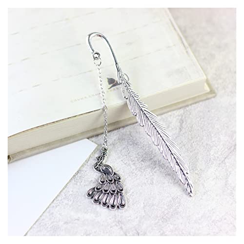 Bookmark Metal Bookmark with Chain Feather Bookmark Chinese Style Creative Gifts for Readers Classmates Friends 22 Styles Metal Bookmark (Color : 4) (12)
