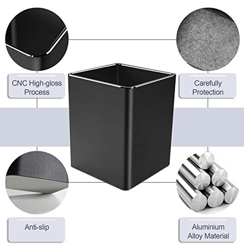 Drawer Organizers Metal Pencil Pen Holder Desk Aluminum Supplies Organizer and Cup Storage Stationary Sturdy (Color : Black Pencil Holder) (Black pencil holder)