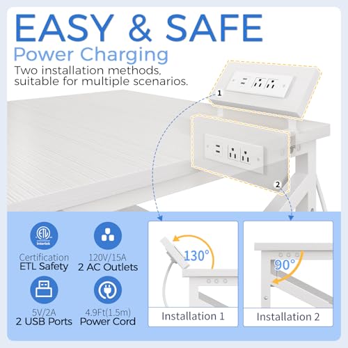 METYERRY 24"x23.6" Large Printer Stand with Power Outlet, 3 Tier Cart
