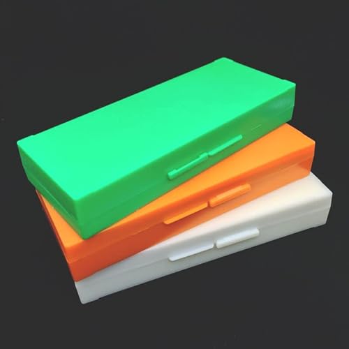 ZTBH Microscope Accessories Kit Plastic Microscope Slides Box, 50pcs Slides Storage Holder Case Microscope Slides
