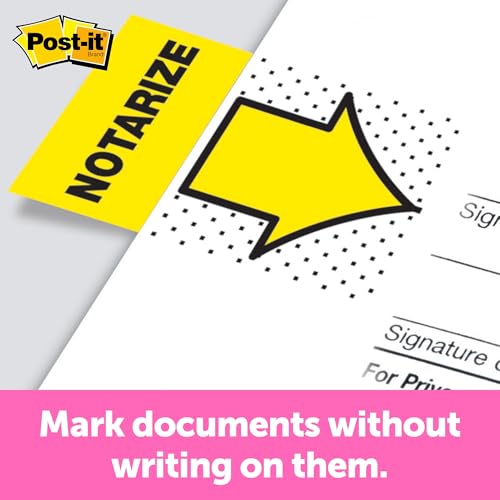 Post-it Notarize Flags, 1 in Wide, Yellow 24 Pack, Model 680-NZ2