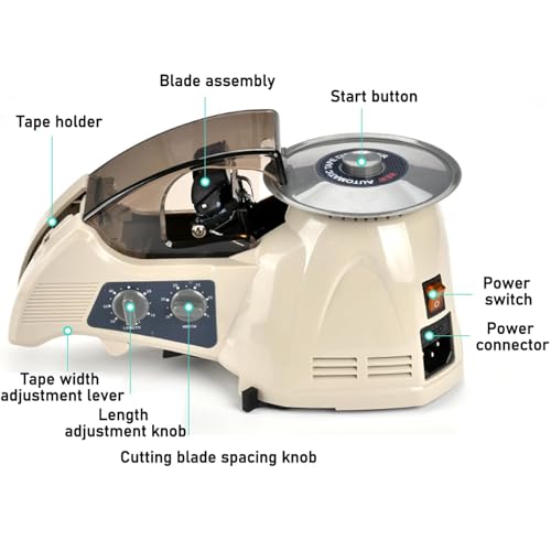 Disc Tape Dispenser, Cutting Length 10~60Mm, Tape Width 5~25Mm,Tape Roll Outer Diameter 150mm, for Office Warehouse Home Packaging