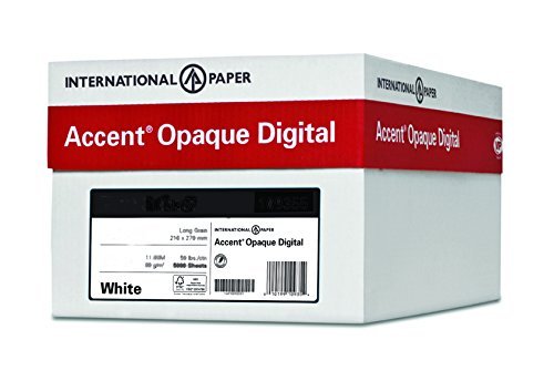 Accent Opaque Cream Printer Paper, 8.5” x 11” 24lb Bond/60lb Text Copy Paper – 5,000 Sheets (10 Ream) – Premium Computer Paper with Smooth Finish – 97 Bright, 89gsm – Warm White Copy Paper – 188123C