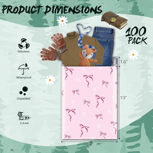 ordinarYone Pack of 100 Tear Resistant Waterproof Mailing Bags Elegant Poly Mailer Envelopes with Tamper Evident Closure