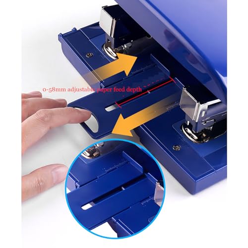 Double Head Stapler, A4/A3/16K/18K Office Desktop Staplers, 50 Sheets Binding Thickness and 0-58mm Adjustable Paper Feed Depth, Save Space and Labor-Saving, for Factory, Office and Home