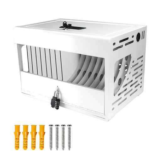 16 Laptop Charging Cabinets. Compatible with tablets up to 14" and 1.2" thick. Storage charging case with safety lock. Wall mountable charging cabinet. Suitable for classrooms, offices, etc.White