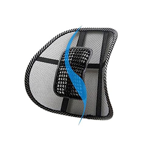 ZUIAI Car Seat Office Chair Massage Back Lumbar Support Mesh Ventilate Cushion Pad Black Mesh Back Lumbar Cushion for Car Driver