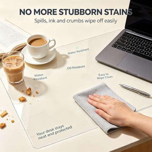 Clear Desk Pad Blotter on Top of Desks 47.2x51.1in, 3mm
