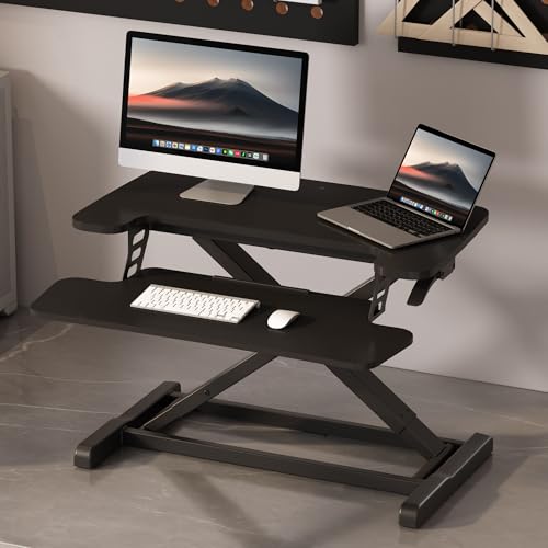 FLEXISPOT Standing Desk Converter, 28", Black