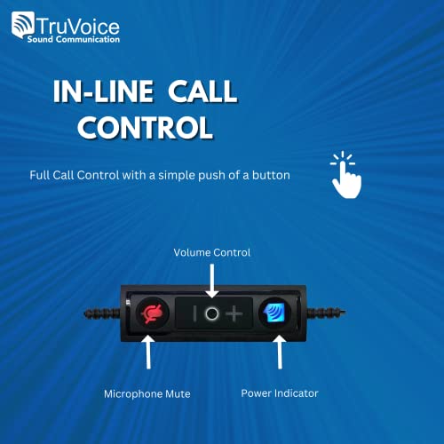 TruVoice HD-750 USB Premium Headset for The Office or Call Center – Works with All VoIP Phone Systems – Noise Canceling Microphone and HD Speakers