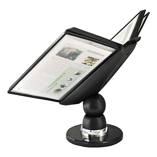 EliteBloom Desktop Reference System - Catalog Display Rack File Organizer for Desk 10 Double-Sided Display Pockets Adj,