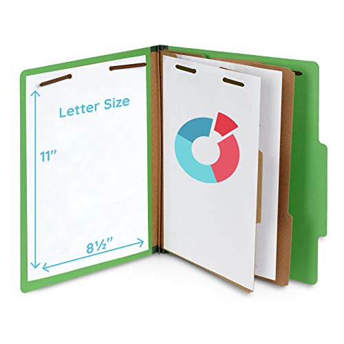 Blue Summit Supplies 10 Classification Folders, 2 Divider, Green