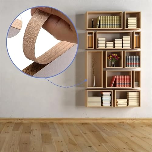 Craft Wood Sheets， Wood Effect Veneer Edge Banding 3/4 Inch Roll, Pre-glued Iron-On Hot Melt Adhesive(Maple)