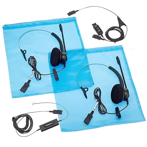 XS 820 Telephone Headset Bundle for Agent Training, Coaching, Monitoring, Supervising, Onboarding - Compatible Desk phones - Avaya, Yealink, Poly, Cisco, Mitel, Grandstream (Mono, Basic Bundle)
