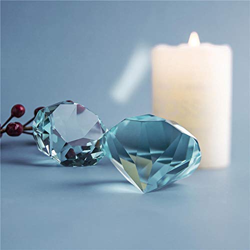 6pcs Cyan Blue Crystal Diamond Paperweight Sparking Glass Diamond Jewels Wedding Decorations Table Centerpieces Home Decor