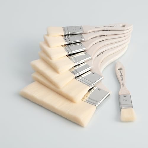 Creative Mark Mimik Synthetic Goat Hair Mottler Paint Brush 2" - Short Handle Flat Watercolor Brush- Soft, Absorbent, Synthetic Paint Brush for Watercolor, Oil & Acrylic- Rust-Proof Ferrule