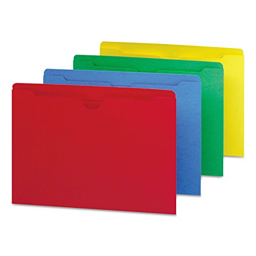 Smead 75613 Colored File Jackets w/Reinforced 2-Ply Tab Letter Assorted 100/Box