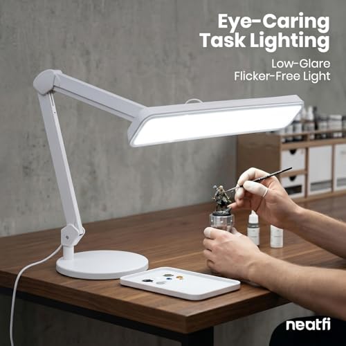 Neatfi 2500LM 30W LED Task Lamp w/Base, 22-Inch Wide Head, Non-CCT (White)