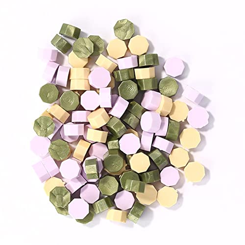 MLLXUXANCC 100pcs Retro Octagon Wax Seal Beans Stamp Beads for DIY Vintage Craft Wedding Envelope Wax Seal Ancient Sealing Wax Stamp Making