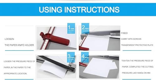 Stackable Paper Trimmer Precision Guillotine Lever Cutter for Paper, Photos, Craft Paperboard, Etc. - Professional A4
