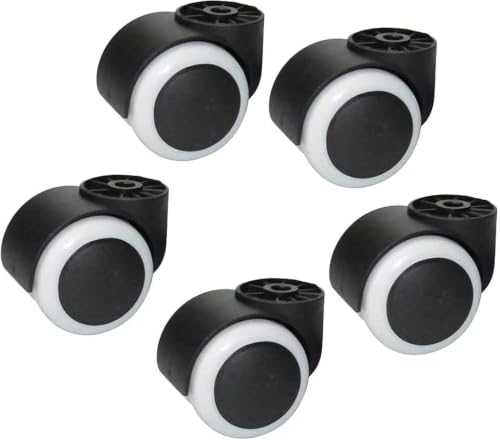 PU Office Chair Wheels Set of 5, 50mm Universal Replacement Casters